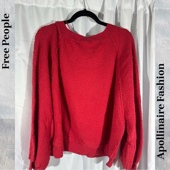 FREE PEOPLE FIND MY FRIEND PULLOVER IN RED XL NWT - Picture 3 of 7